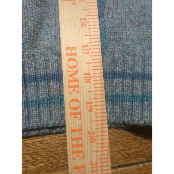 Lands End  Sweater Vintage 100% Wool Ladies Size L Cabled  Sweater Crew Colorful - Picture 8 of 8